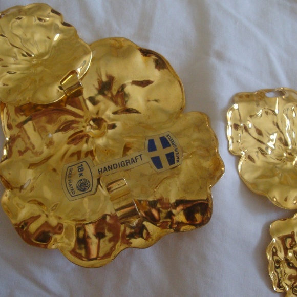 Grecian 18k Gold Plated Belt Metal Flowers Floral main image 13